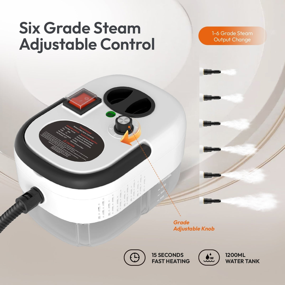 Portable Handheld Steam Cleaning Machine with 6 Speed Modes