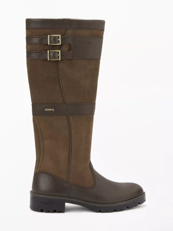 حذاء طويل حتى الركبة من Dubarry Longford مصنوع من الجلد ومزين بإبزيم Goretex، لون الجوز