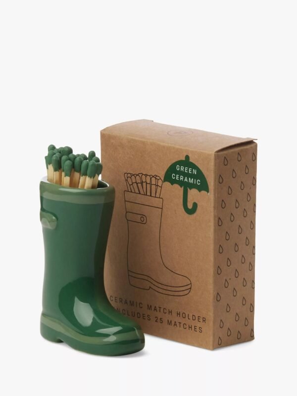 حامل أعواد الثقاب من Paddywax Welly Boot باللون الأخضر