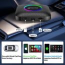كارلينكيت أندرويد 13 LED Ai صندوق كار بلي محول 8 رام 128 جيجابايت