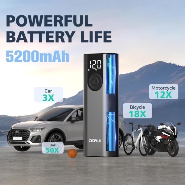 مضخة هواء محمولة للإطارات وضاغط هواء A8 من CYCPLUS. - صورة من 3