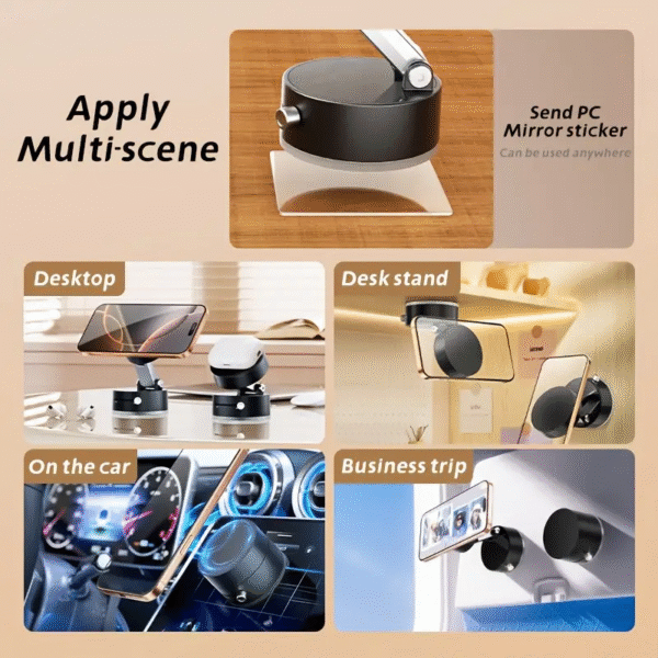 Vacuum Suction Magnetic Car Phone Holder A2 - صورة من 7
