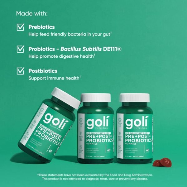 Goli® Nutrition Pre+Post+Probiotics Gummies - صورة من 6
