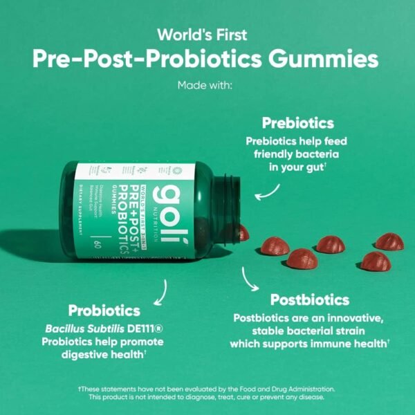 Goli® Nutrition Pre+Post+Probiotics Gummies - صورة من 5