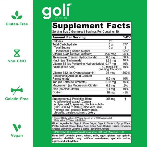 Goli® Nutrition Supergreens Gummies - صورة من 3