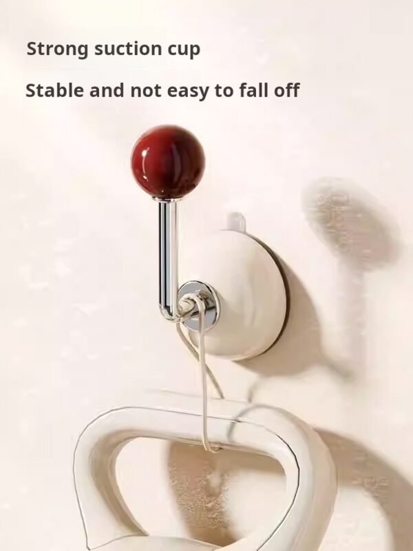Suction Cup Back Door Hooks Side Hat Rack Closet Bathroom Entryway Hat Storage Bedroom Suction Cup Hooks(PACK OF 8) - صورة من 3