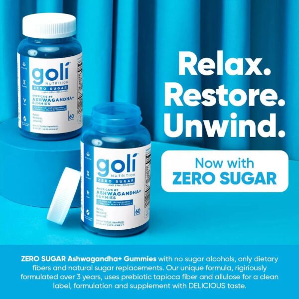 Goli® Nutrition Ashwagandha Zero Sugar Gummies. 60 Gummies - صورة من 6