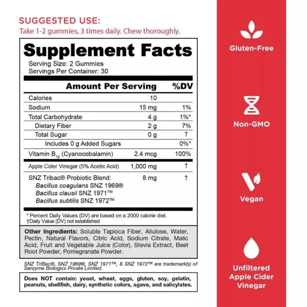 Goli® Nutrition Apple Cider Vinegar Zero Sugar Gummies. 60 Gummies - صورة من 4