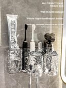 Electric Toothbrush Toothpaste Holder Bathroom No-Punch Wall Mounted Toothbrush Mouthwash Cup Toothpaste Toothpaste Holder Set