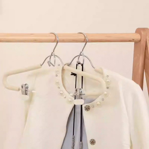 Non-slip household hanging clothes non-marking set of hangers with clips underwear drying rack (PACK OF 20) - صورة من 2