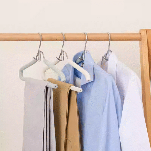 Non-slip household hanging clothes non-marking set of hangers with clips underwear drying rack (PACK OF 20) - صورة من 3