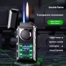 New Arc Intelligent Power Display Dual Flame Lighters Direct Punch Plus Open Flame Inflatable Lighters (PACK OF 2)