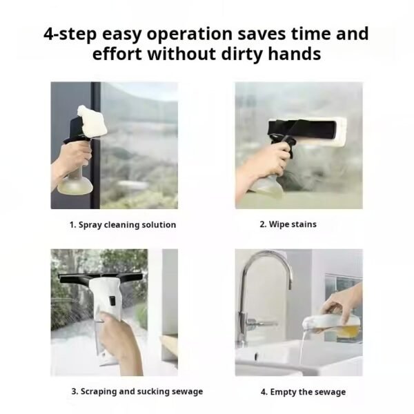Window cleaner for home use electric glass cleaner to remove dirt without leaving traces of wireless handheld mirror cleaning device - صورة من 4