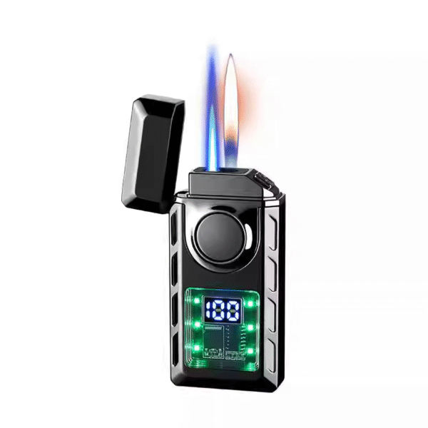 New Arc Intelligent Power Display Dual Flame Lighters Direct Punch Plus Open Flame Inflatable Lighters (PACK OF 2) - صورة من 4