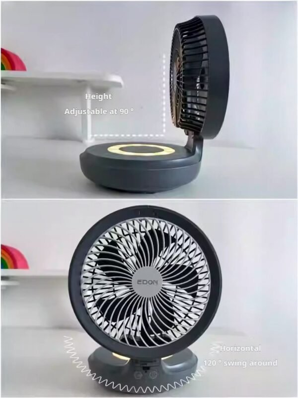 Fan rechargeable portable hovering folding circulation fan office home kitchen car desk wall dual-use - صورة من 4