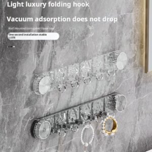 Swivel Suction Cup Ripple Row Hooks Hooks No Punch Powerful Load Bearing Bathroom Bathroom Door Wall No Trace Sticky Hooks (PACK OF 5)