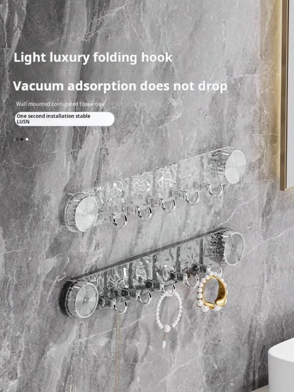 Swivel Suction Cup Ripple Row Hooks Hooks No Punch Powerful Load Bearing Bathroom Bathroom Door Wall No Trace Sticky Hooks (PACK OF 5)
