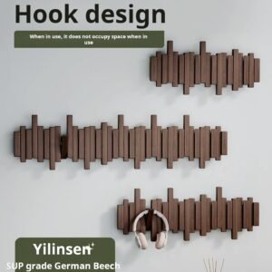 Piano keys hanging rack solid wood wall hooks bedroom entryway entry door storage no punch coat racks