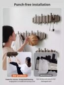 Piano keys hanging rack solid wood wall hooks bedroom entryway entry door storage no punch coat racks