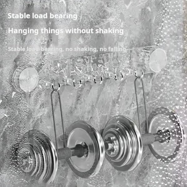 Swivel Suction Cup Ripple Row Hooks Hooks No Punch Powerful Load Bearing Bathroom Bathroom Door Wall No Trace Sticky Hooks (PACK OF 5) - صورة من 2