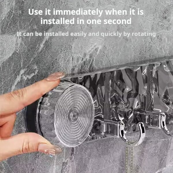 Swivel Suction Cup Ripple Row Hooks Hooks No Punch Powerful Load Bearing Bathroom Bathroom Door Wall No Trace Sticky Hooks (PACK OF 5) - صورة من 3