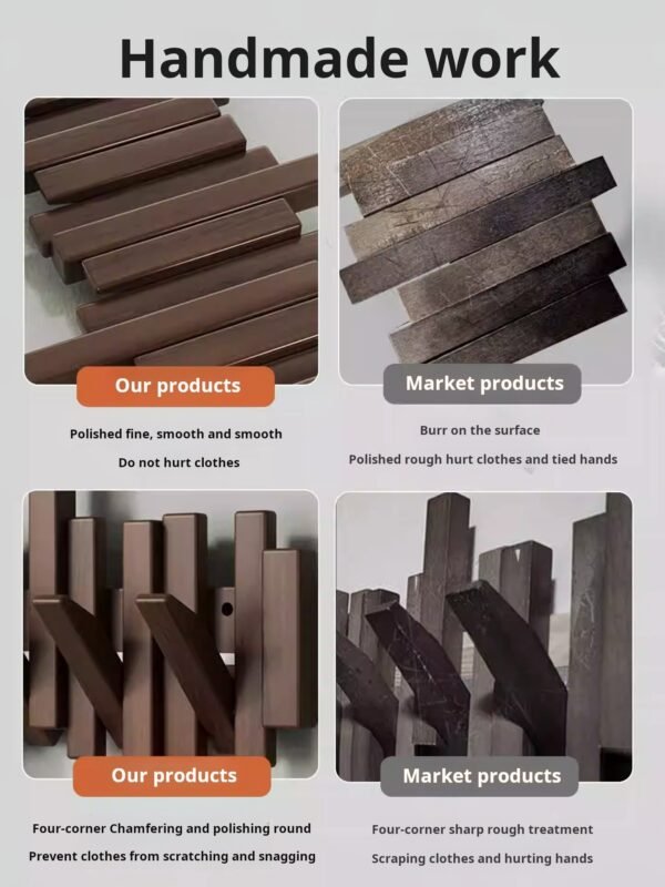 Piano keys hanging rack solid wood wall hooks bedroom entryway entry door storage no punch coat racks - صورة من 4