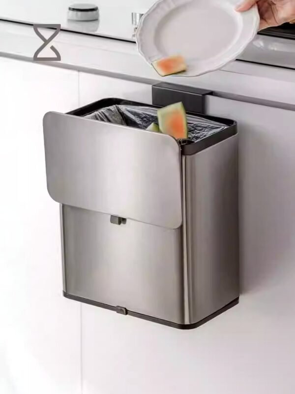 Kitchen trash can home bathroom 2025 new toilet with lid wall-mounted special bending-free