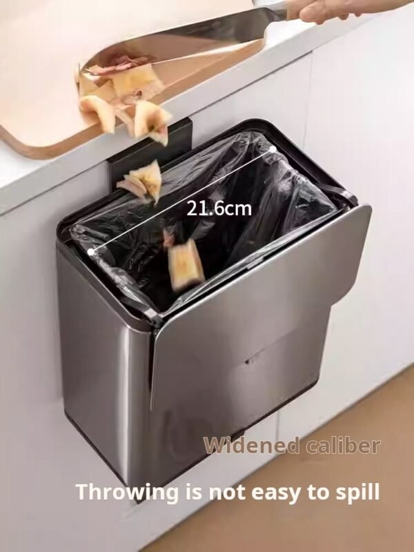 Kitchen trash can home bathroom 2025 new toilet with lid wall-mounted special bending-free - صورة من 3
