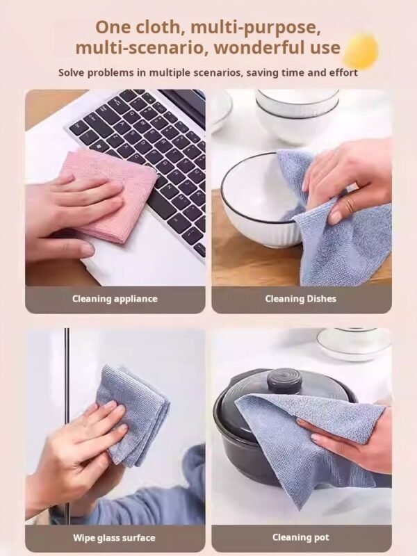 Thickened and enlarged household extractable kitchen cloth absorbent dishwashing kitchen cloth disposable lazy kitchen cloth kitchen supplies (pack of 12) - صورة من 5