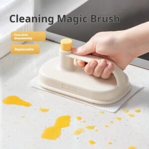 Magic Wipe Kitchen Degreaser with Handle Cooktop Brush Lazy Disposable Wipes Cleaning Brush Washable No Dirty Hands