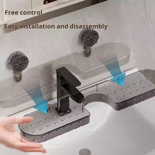 Suction Cup Vanity Shelf No-Punch Bathroom Bathroom Faucet Shelf Sink Mirror Front Organizer (PACK OF 5) - صورة من 2