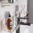 Suction Cup Vanity Shelf No-Punch Bathroom Bathroom Faucet Shelf Sink Mirror Front Organizer (PACK OF 5)