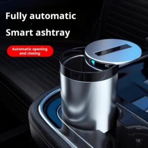 Ashtray Black Technology Auto Open Lid Large Aluminum Alloy Seal Car Interior Use Windproof Multifunctional Premium Sense (PACK OF 3)