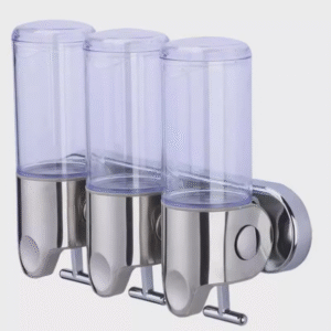 Three-in-one no-punch wall-mounted trolley hand soap shampoo shower gel box manual soap dispenser